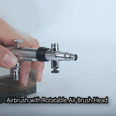 Airbrush Pen with Rotatable Air Brush Head,Gravity and Both Side Siphon Feeding -  - I-BEAUTEE