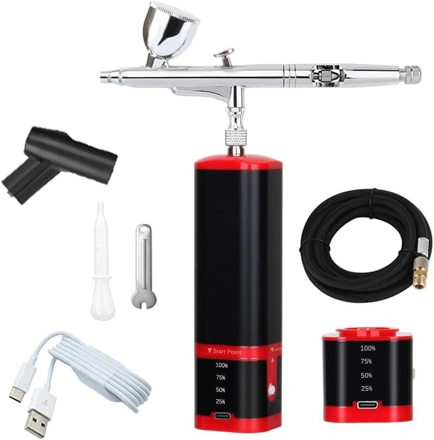 Cordless airbrush kit with replaceable battery compressor -  - I-BEAUTEE