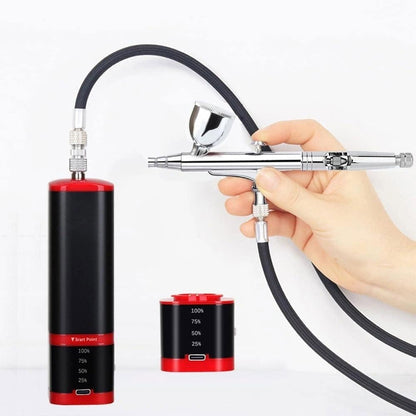 Cordless airbrush kit with replaceable battery compressor -  - I-BEAUTEE