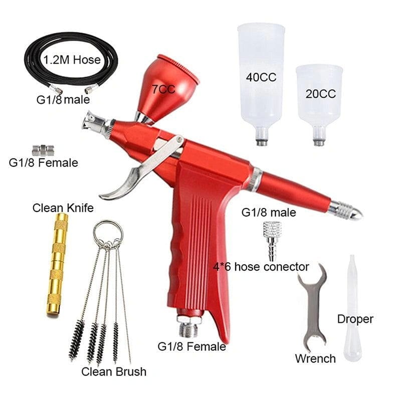 Dual Action Easy Clean Trigger Gravity Type High Capacity Spray Airbrush Gun -  - I-BEAUTEE