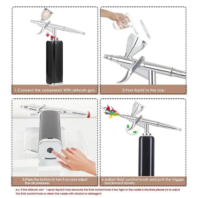 Mini Compressor Rechargeable Cordless Airbrush Kit -  - I-BEAUTEE